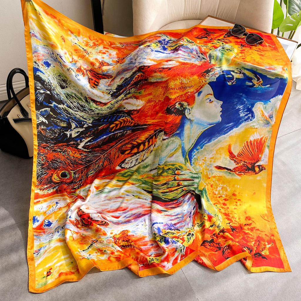 Hochwertige, luxuriöse Seidenschals, Stirnband, Schals, Halstuch für Damen, Ketten-Seidenschal, dekorativer Schal für Damen