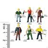 6x Miniature Figures Model 1:87 Scale Diorama Worker Figure Realistic Photography Props Display