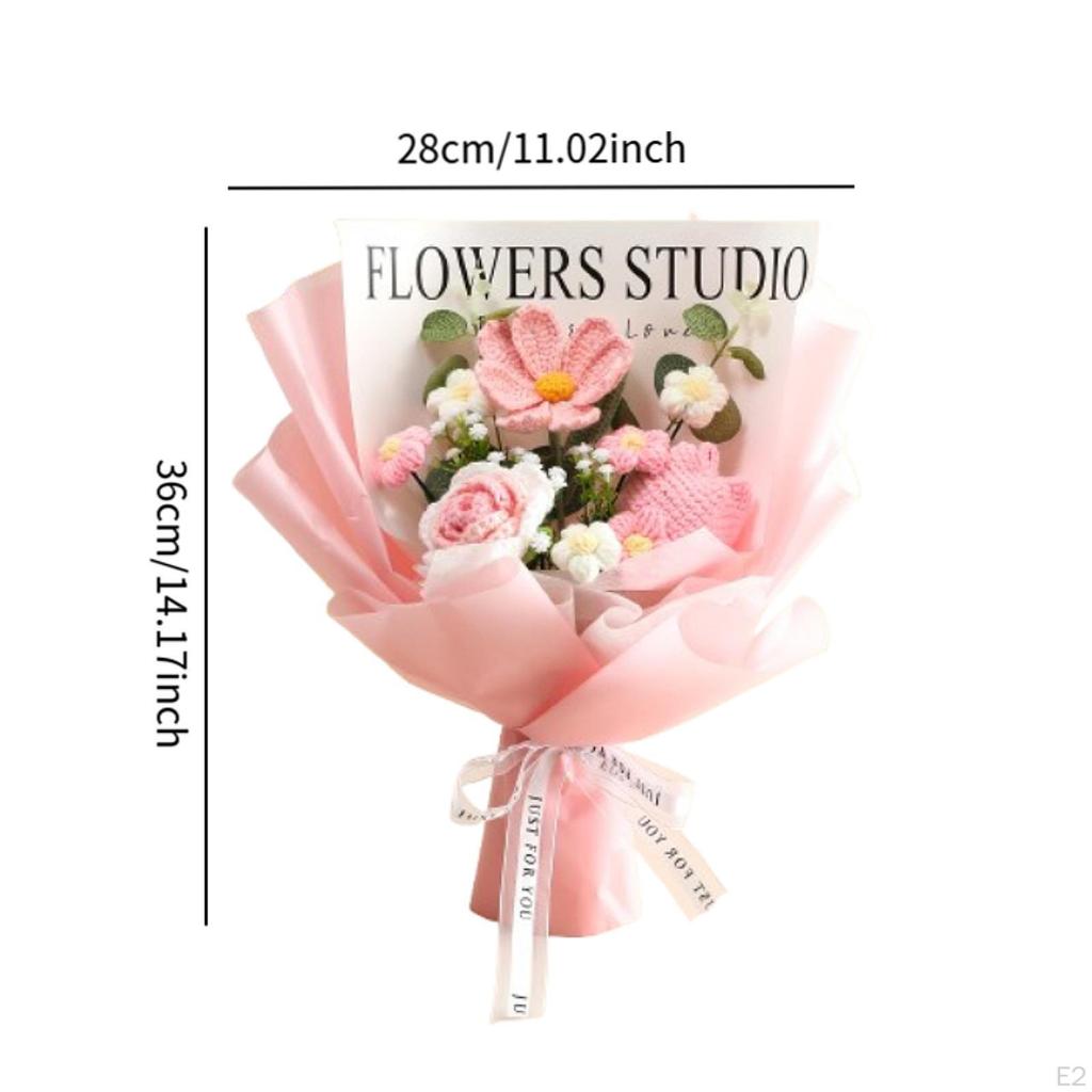 Háčkovaná kytice Pletené umělé květy Gesang Dekorativní Hotový Dárek ke Dni matek