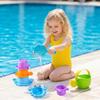 Watering Can and Stacking Cups Bath Toy Set 5 Pieces for Kids Durable Plastic Water Play Set for Indoor and Outdoor Use
