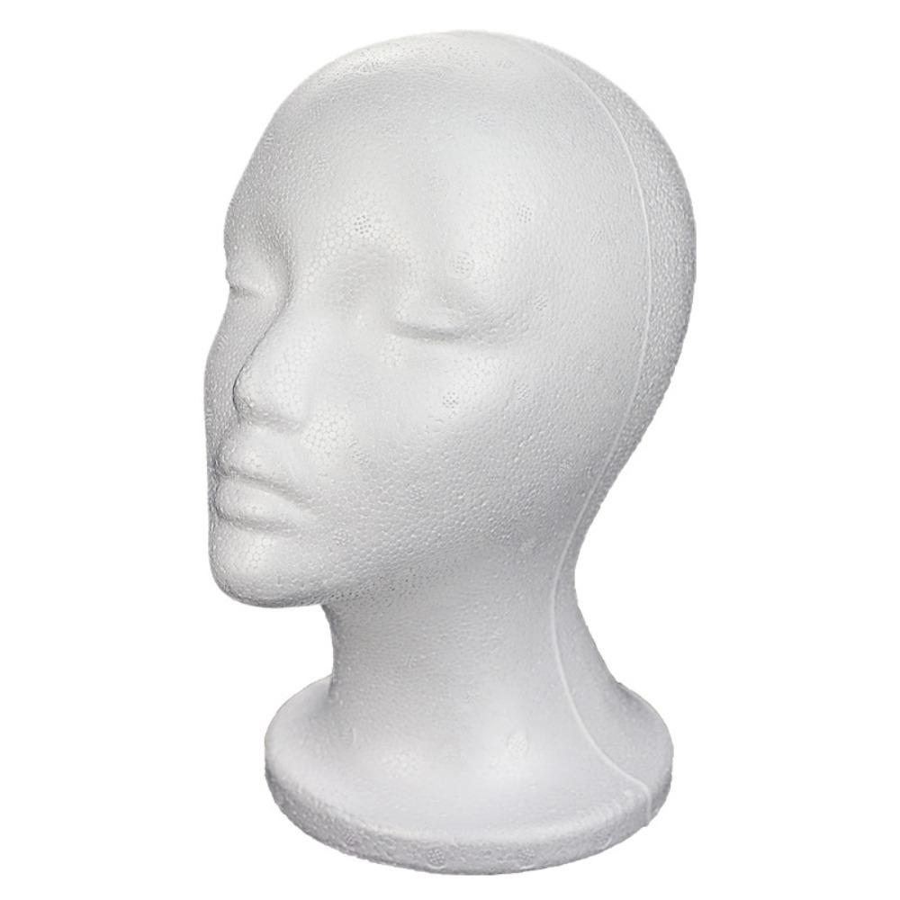 

White Female Mannequin Head Stable Base Display Stand Rack Foam Head Model Photography Prop белый
