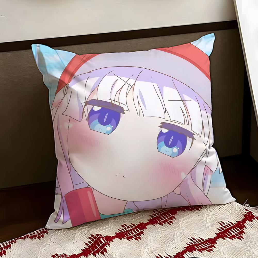 Miss Kobayashis Dragon Maid Cushion Cover Reversible Soft Durable Pillow Cover Home  Car MultiScene Use for Daily Comfort
