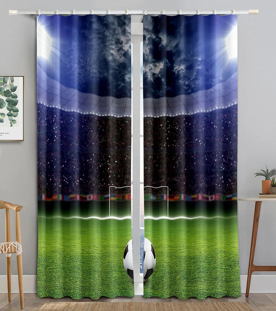American Football Stadium Arena Night Spotlights Sky Bedroom Window Shade Curtains for Boys Men Teens Printed Living Room Drapes