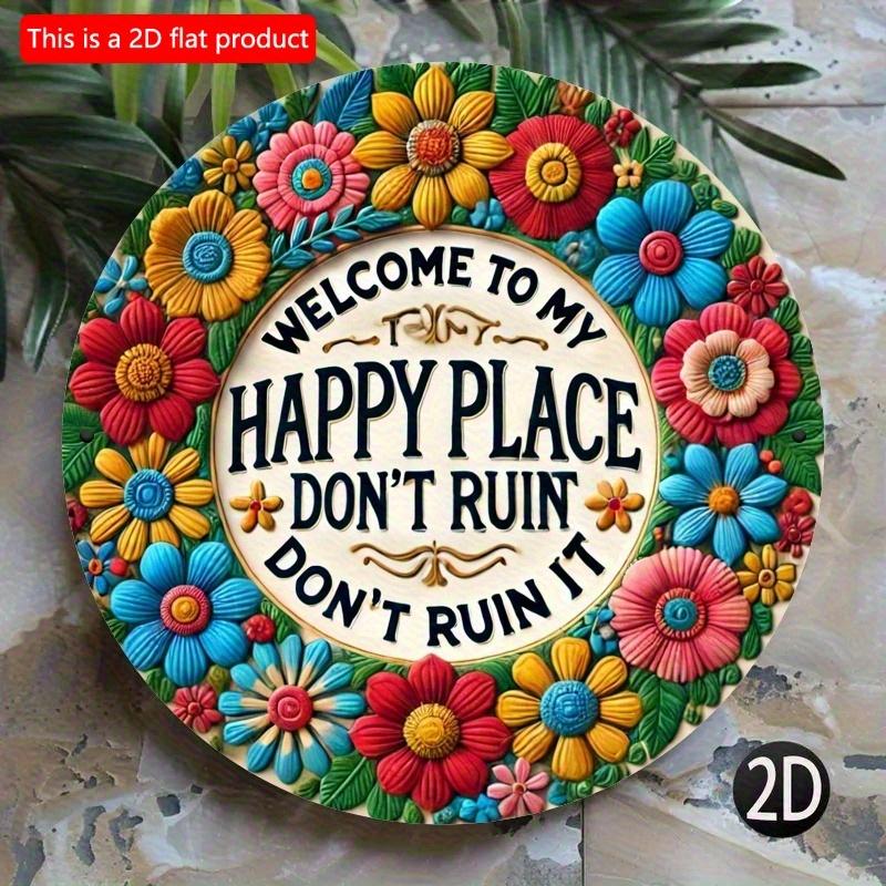 

2d Flat 20*20cm, Welcome, Please Take Off Your Shoes After Entering, Thank You Circular Wooden Decoration, Suitable for Living Room, Cafe, Offices. 20*20cm