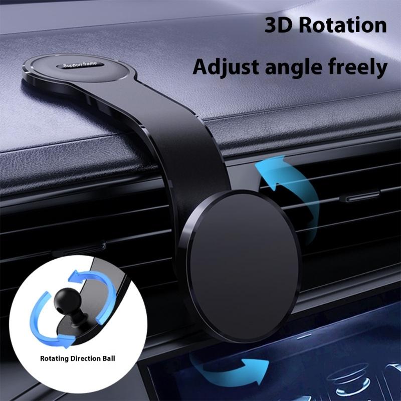 Adjustable Car Phone Holder Rack Stand Strong 1.8KG Suction Magnetic Base Heatproof Adhesive For Multiple Angle Viewing