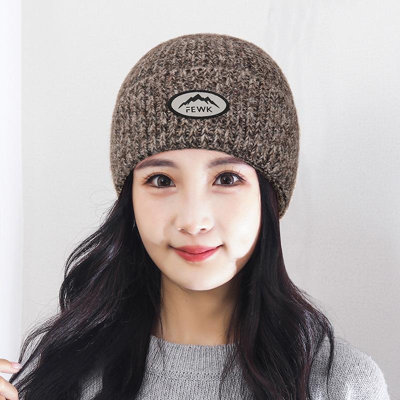 Winter Warm Women Knitted Cap Men Peak Wool Hat