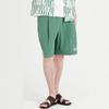 CUSTOMUS Logo Embroidery Men'S Resort Single-Pleat Wide Elastic Waist Summer Half Pants Cxs25Mwhp706 Grn