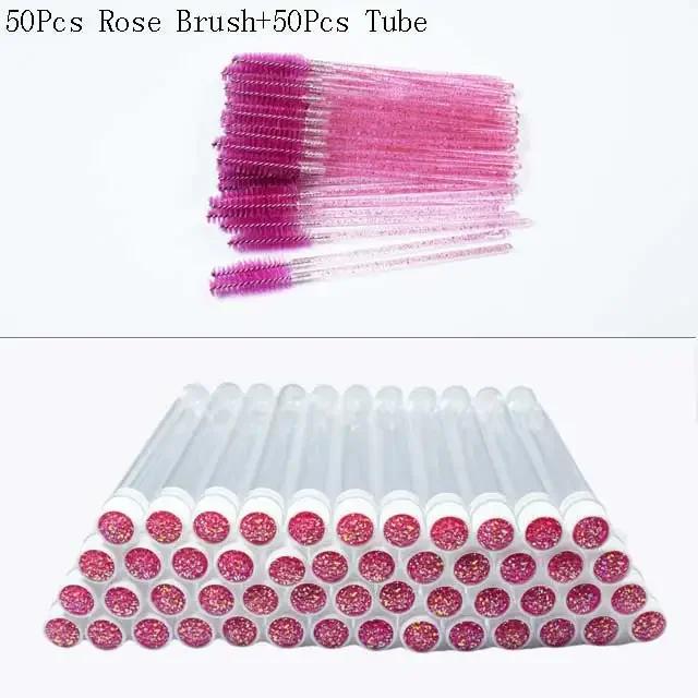 Reusable 50sets Eyelash Mascara Wands With Tube Lash Spoolie Brush In Container Disposable Eyebrow Applicator Case Wholesale