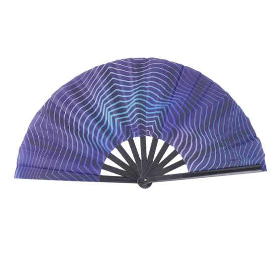 Kungfu Fächer Faltbar Tragbar 13-Zoll Handheld Bambusfächer mit Fluoreszierender Leuchtfarbe Leichtes Kühlendes Accessoire