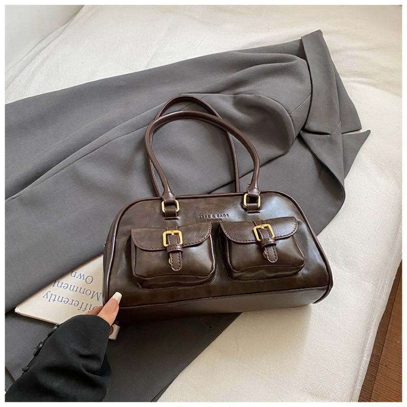 Новая сумка-подушка Осень Винтаж Майяр Нишевая Подмышечная Женская Сумка Боулинг Женский Рюкзак