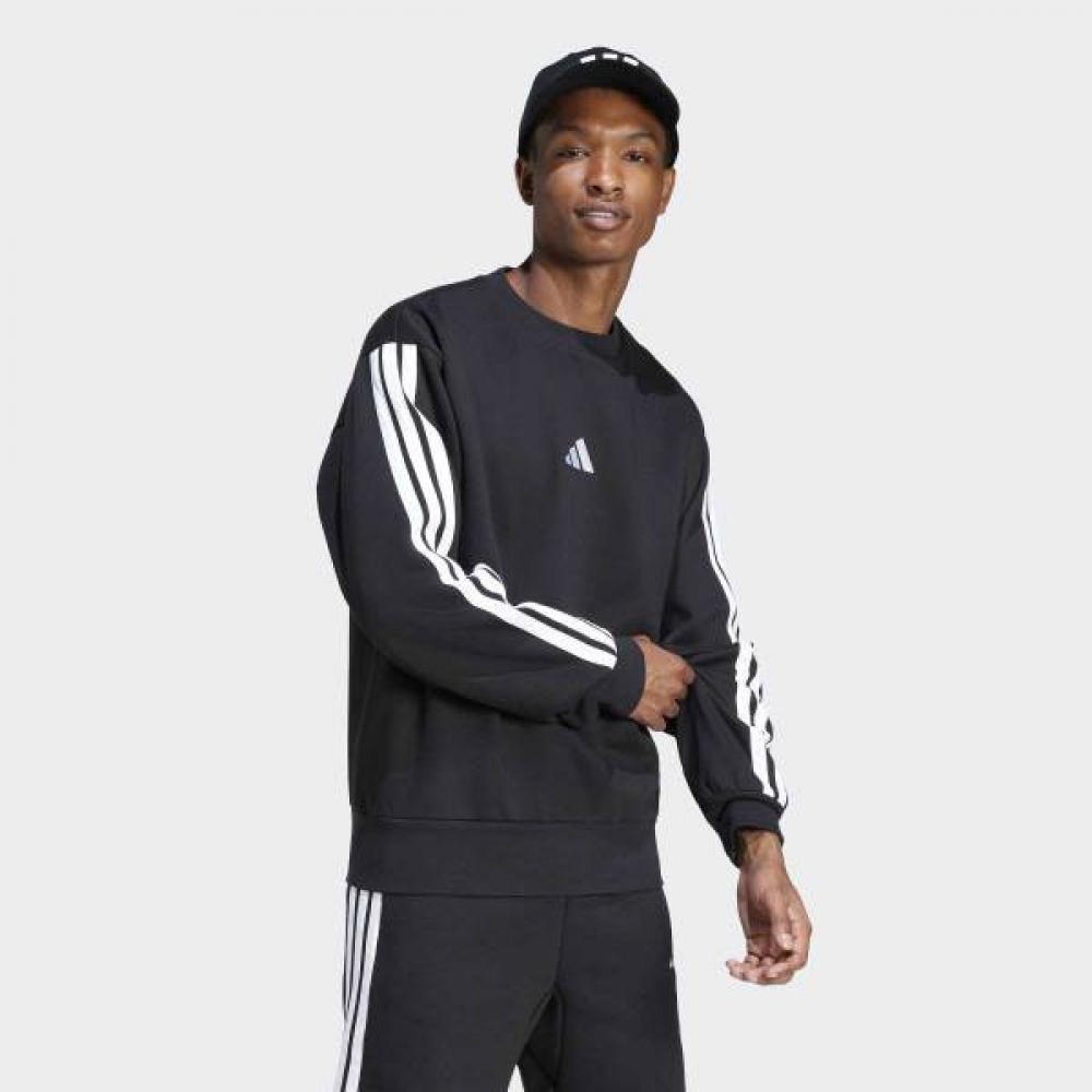 Adidas Essential 3 Stripes Fleece Sweatshirt Unisex Classic