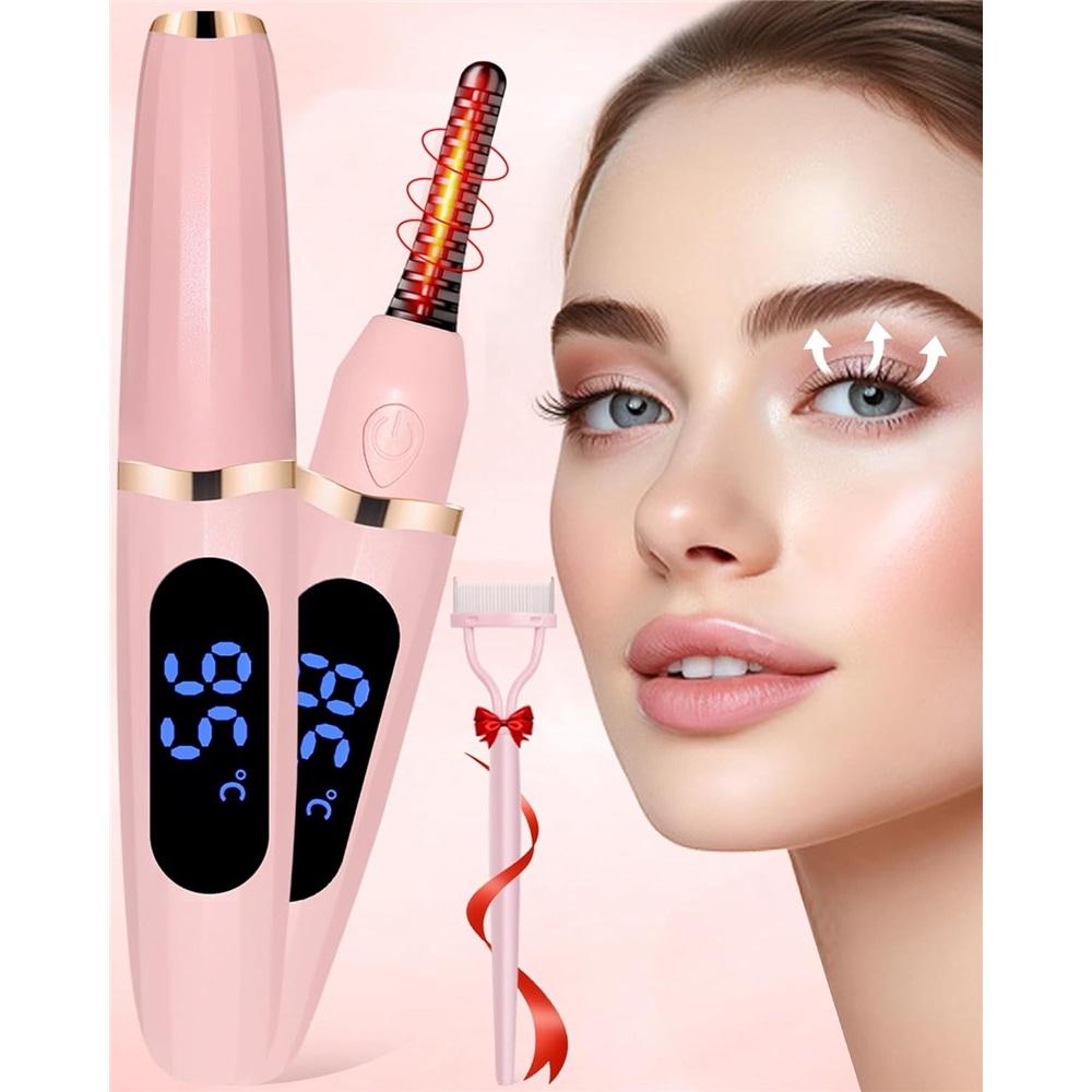 

Heated Eyelash Curler - Electric Heated Eyelash Curler - Mini Electric Eyelash Curler with LED Display, 3 Temperature Settings, USB Rechargeable