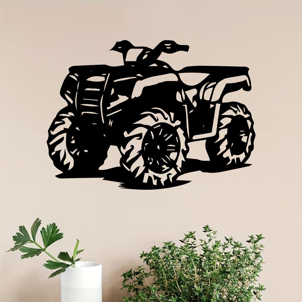1pc Metal ATV Wall Art Sculpture Weatherproof Garage Garden Decor Gift for Father's Day Christmas Lovers