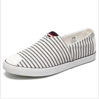 Nouvelles chaussures rayées Printemps Automne Chaussures plates à enfiler respirantes décontractées Chaussures Décontractées pour Homme Plates