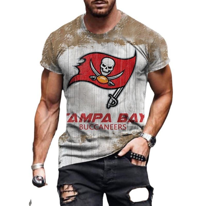 Short Sleeved Football Tampa Bay Pirates Team Emblem 3D T-shirt Printed Men's T-shirt