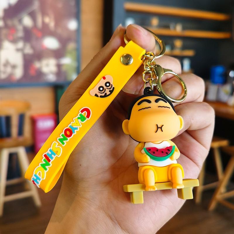 Cute cartoon Crayon Shin-chan PVC doll keychain Epoxy car bag key ring pendant couple key chain pendant small gift
