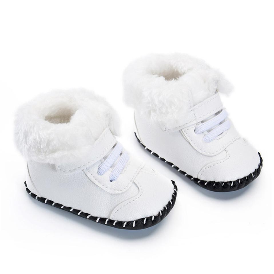 

Новое поступление, зимние сапоги для новорожденных девочек и мальчиков, зимние кожаные ботинки, детская обувь с мягкой подошвой, детские теплые сапоги из искусственной кожи с мехом 12cm белый