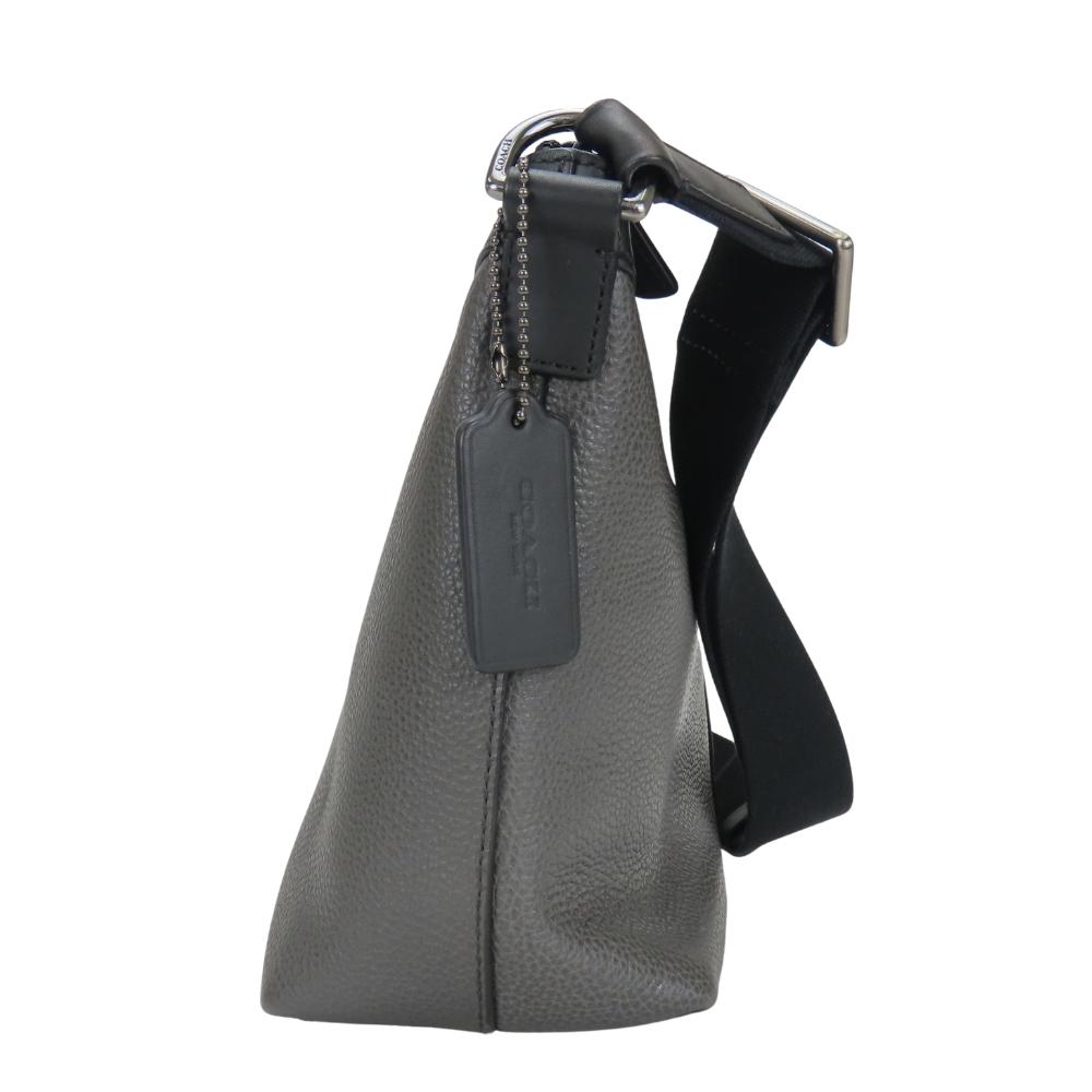 Used COACH Shoulder Bag F71431 leather Dark gray black simple