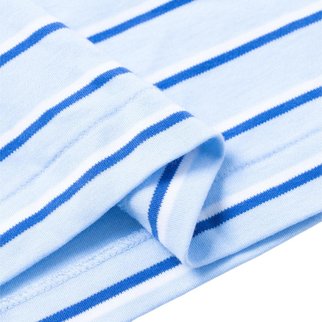 Polo Ralph Lauren Logo Embroidered Striped Button Loose Fit Short Sleeve Polo Shirt Men Polo Shirts Blue 710869588-001