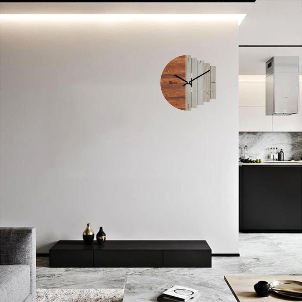 Fish Design 12 Inch Handcrafted Stylish Elegant Analog Wooden Wall Clock for Living Room Hall Bedroom Office Gifting White Beech Wood