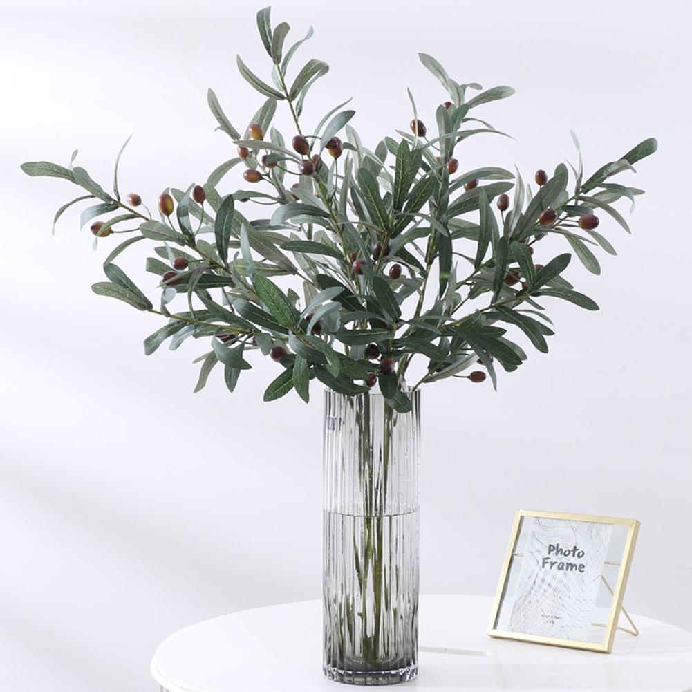 4 Gabeln Simulation Olivenzweig Künstliche Pflanzen Für Café Hochzeit Zuhause Blumenarrangement Dekoration Fotografie Requisiten