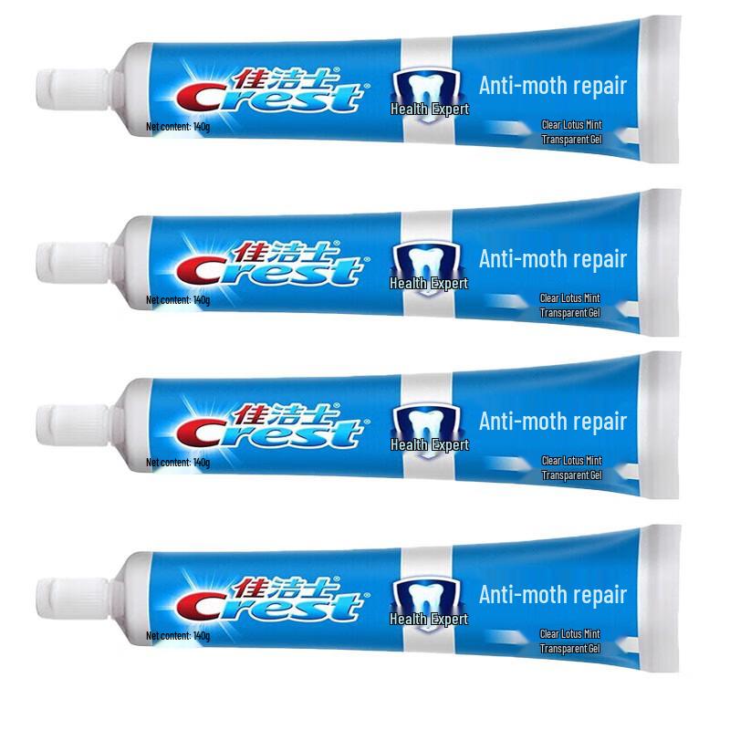 Crest Anti-Cavity Fresh Breath Toothpaste, Clear Lotus Mint (4 x 140g)