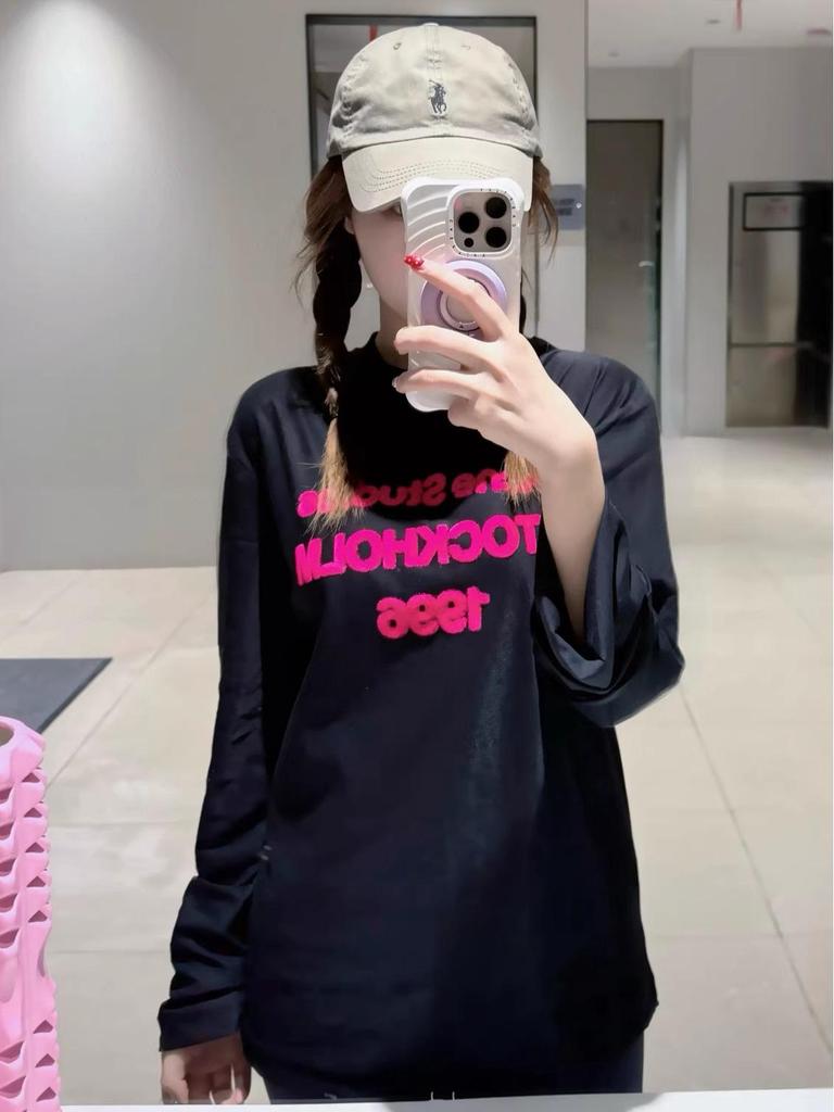 1996 Rose Red Unisex Cotton Linen Flock Long Sleeve T-Shirt - New Year Limited Edition