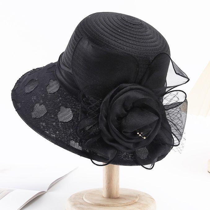 Eleganckie letnie kapelusze przeciwsłoneczne Ochrona UV Francuski styl Podróżne kapelusze plażowe dla kobiet Jednokolorowy kapelusz typu Bucket