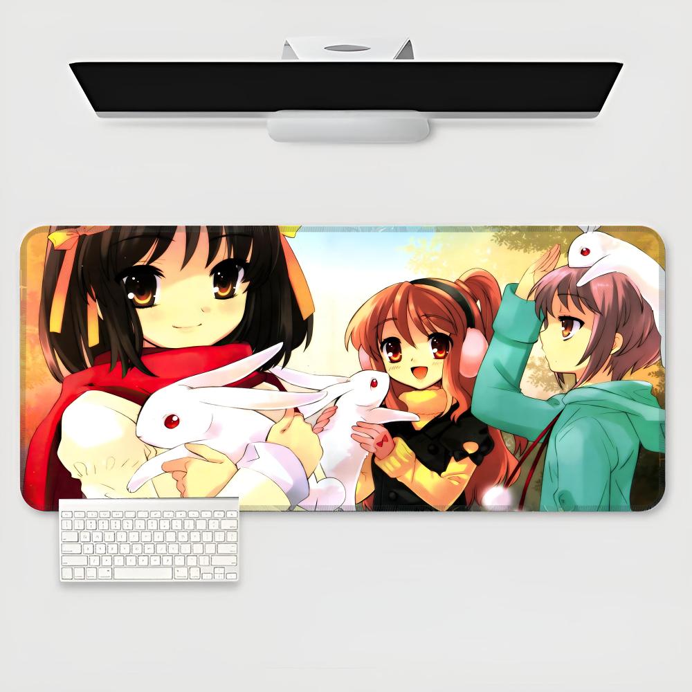 The Melancholy of Haruhi Suzumiya Mouse Pad game teclado XXL Mouse Pad Large Computer Laptop Non-slip Keyboard Desk Mat Mousepad