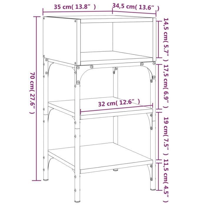 VidaXL Bedside Tables 2 Pcs Black 35x34.5x70 Cm Engineered Wood 825884