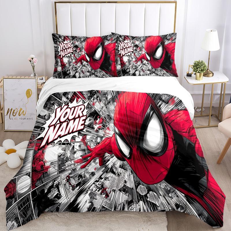 Custom 3pcs Spiderman Comic Bedding Sets For All Sizes New 28D Printed Bed Cover Comforter Duvet Cover Pillowcase Bedroom Decoration