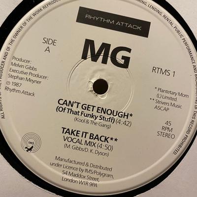 12inch Record MELVIN GIBBS - Can't Get Enough (Of That Funky Stu RTMS1 Rhythm Attack 1987 UK Dance & Electronica Used