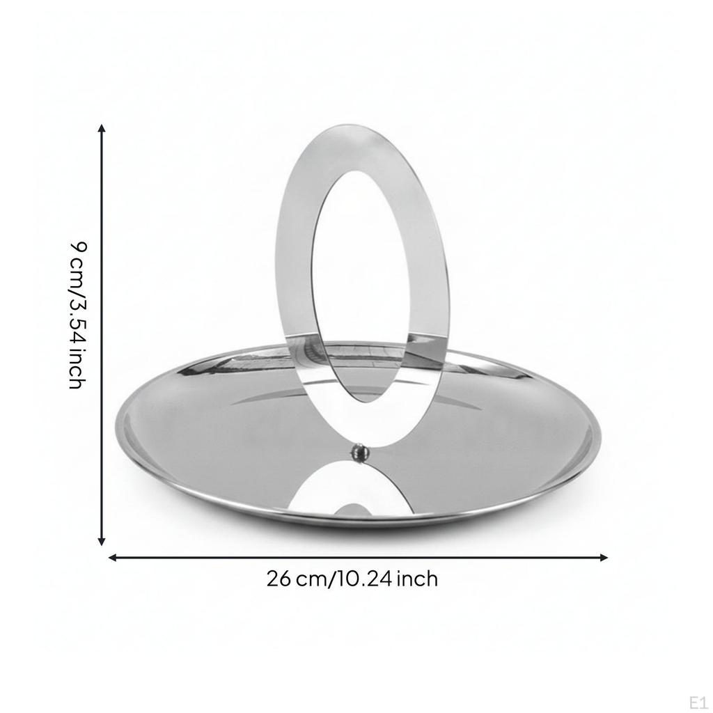 Stainless Steel Serving Tray Polished Finish Round Shallow Metal Platter