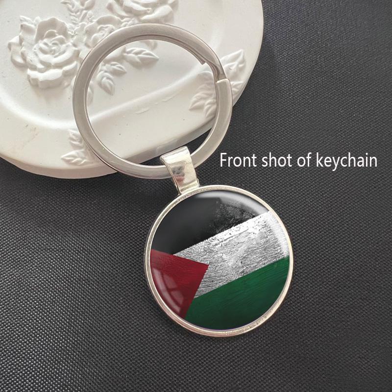 Crystal Glass Palestine Peace Keychain Pendant