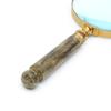 Premium Brown Grip Reading Magnifier With Gold-Tone Frame