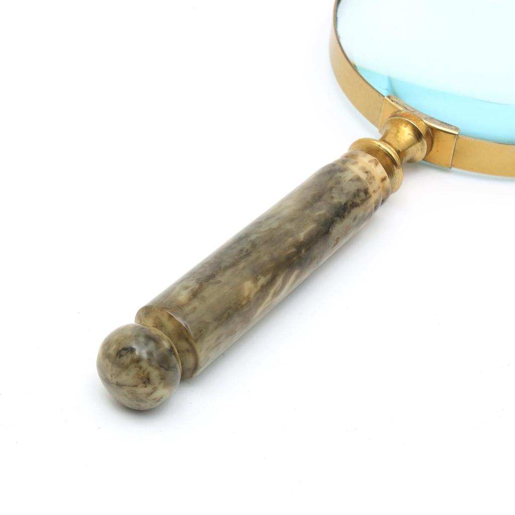 Premium Brown Grip Reading Magnifier With Gold-Tone Frame