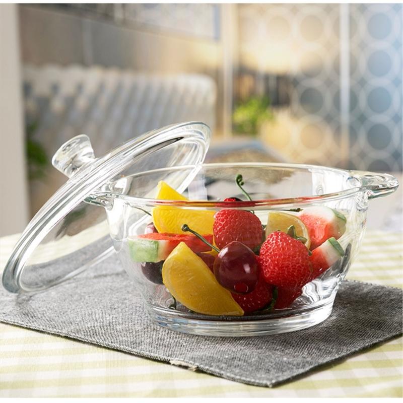 Clear Glass Casserole Bowl for Microwave Reheating, Soup Service, Porridge Serving, and Regular Kitchen Use Daily