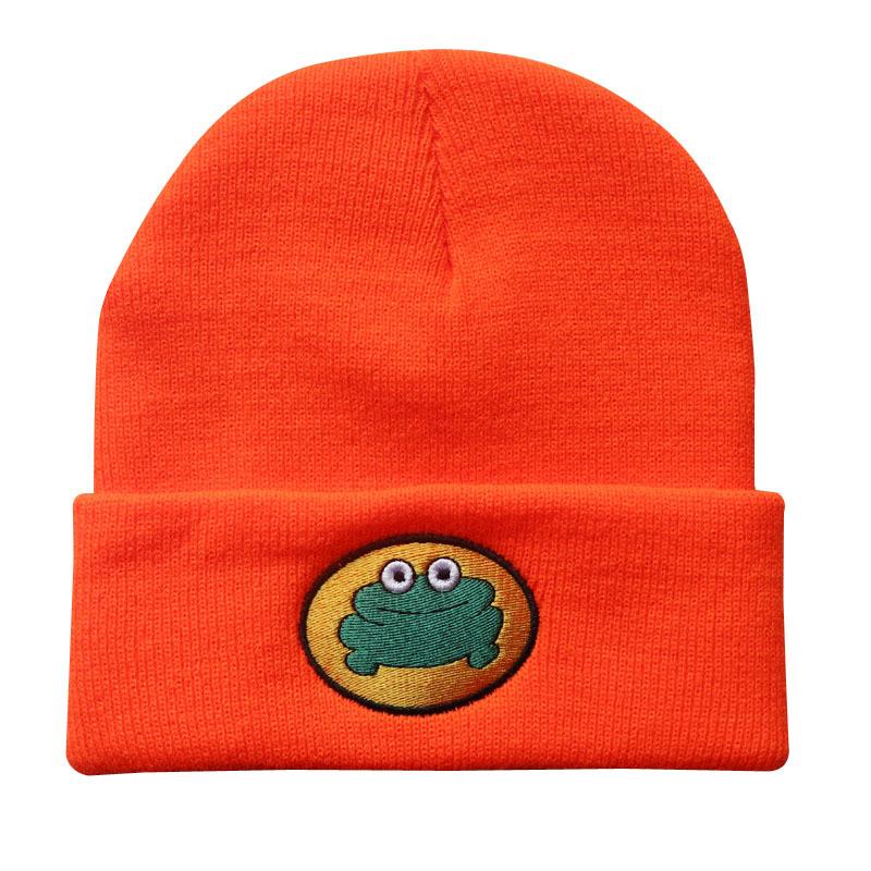 

Мультяшна жаба в язана шапка parappa the rapper В язана шапка, тепла шапка-біні для чоловіків і жінок, студентська шапка Adjustable помаранчевий