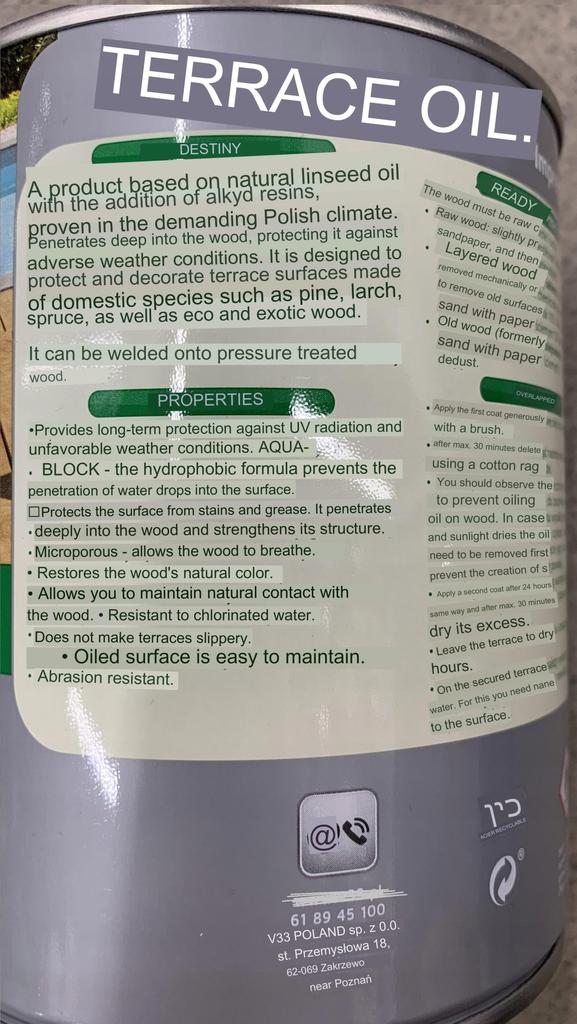 Colorless protective wood oil 075l