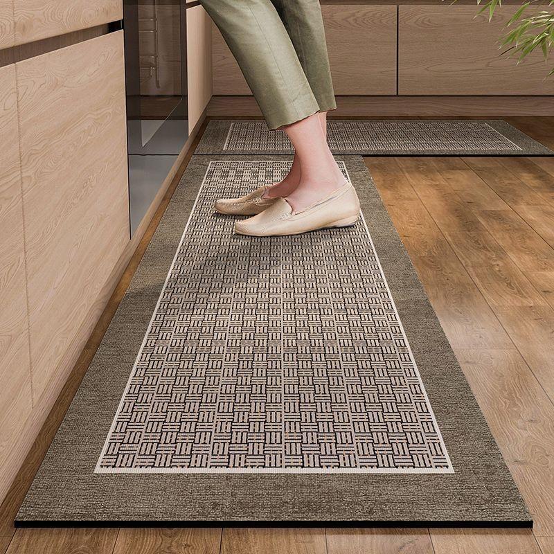 2/1PC Retro American Kitchen Soft Diatomized Mud Floor Mat Long Strip Combination Wash Waterproof And Oil Proof Foot Mat