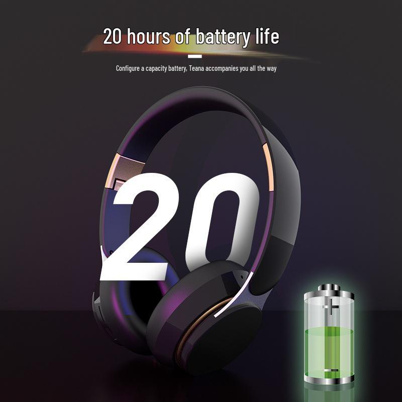 Foldable Over-Ear Bluetooth Headphones with Heavy Bass and Card Slot