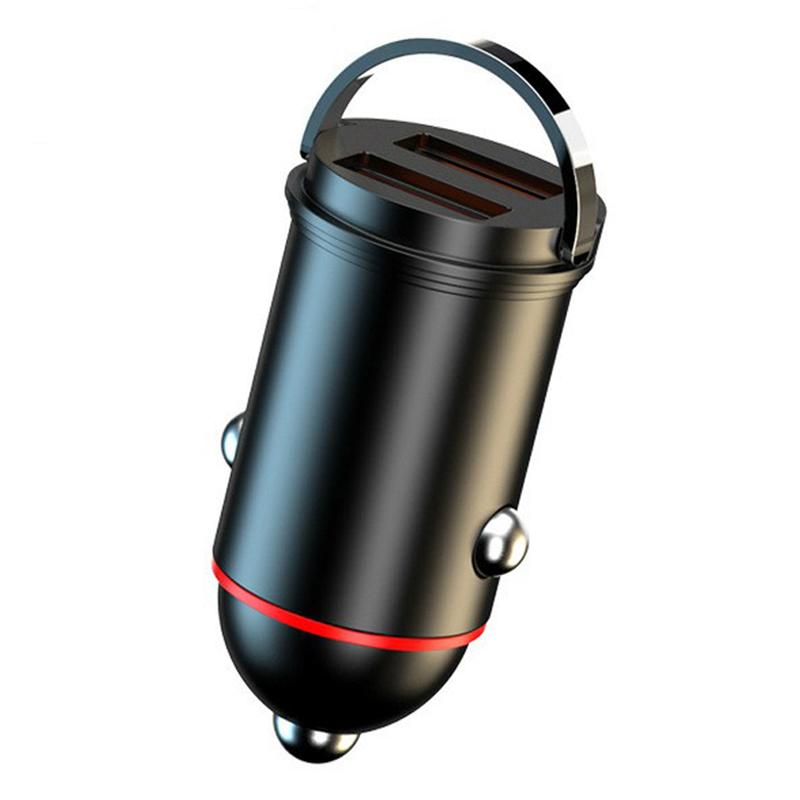 

G50S 12-24V Dual USB Ports 200W Car Charger Adapter with Mini Pull Ring