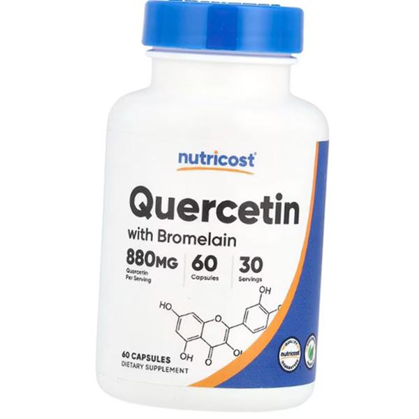 

Кверцетин с Бромелайном, Quercetin with Bromelain, Nutricost (70647014) 60caps