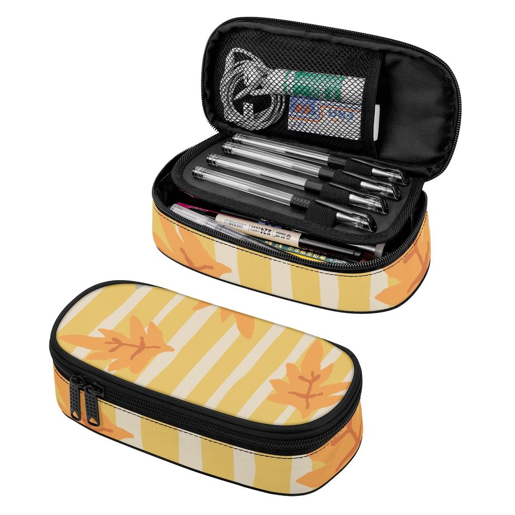 Pencil Bag Spacious Storage Secure Zipper 300D Polyester with Mesh Divider Pen Holders and Spacious Main Compartment for Students