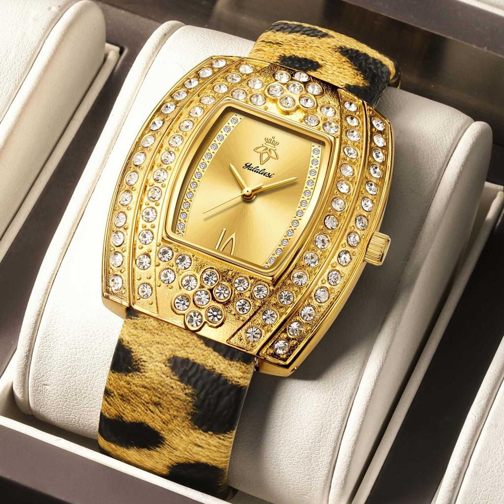Temperament Women'S Watch Full Of Diamonds, Personalized Light Luxury Square Quartz Watch, Retro Watch