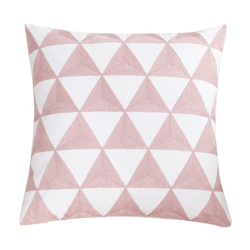 

45x45cm Square Pink Geometric Cotton Embroidery Sofa Cushion Cover Throw Pillowcase Wedding Decoration