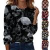 Women's Casual Long Sleeve Print Crewneck Top