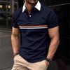 Mens Relaxed Fit Pique Polo Shirt With Button Breathable Casual Short Sleeve Top Office Daily Wear