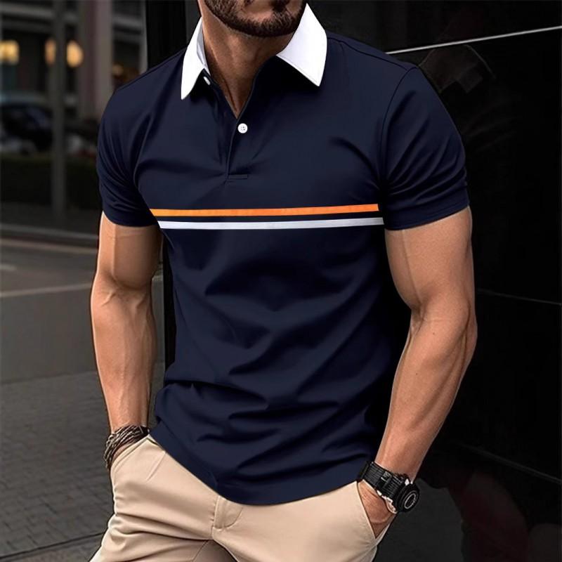 Mens Relaxed Fit Pique Polo Shirt With Button Breathable Casual Short Sleeve Top Office Daily Wear