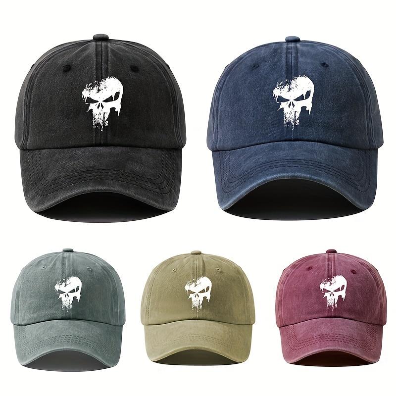 Fashion Printed Skull Baseball Cap Men's Outdoor Sun Protection Lightweight Sun Hat Outdoor Cycling Peaked Cap Casual Party Hip-Hop Hat